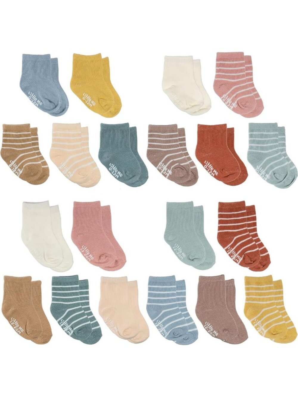 20-Pack Unisex Newborn & Toddler Socks for Baby Boy or Girl, 0-24 Months